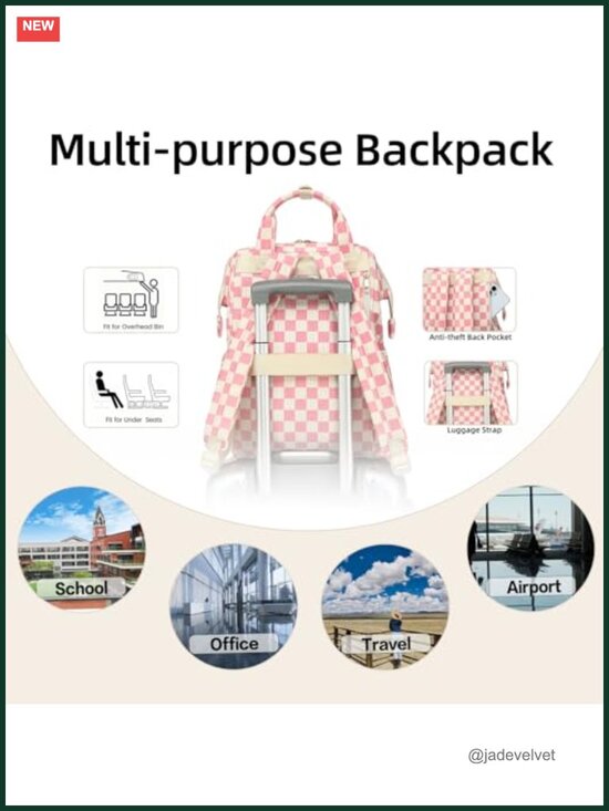 Corduroy Laptop Backpack 15.6 Inch Lightweight Padded Straps Camping Travel Work main image 4